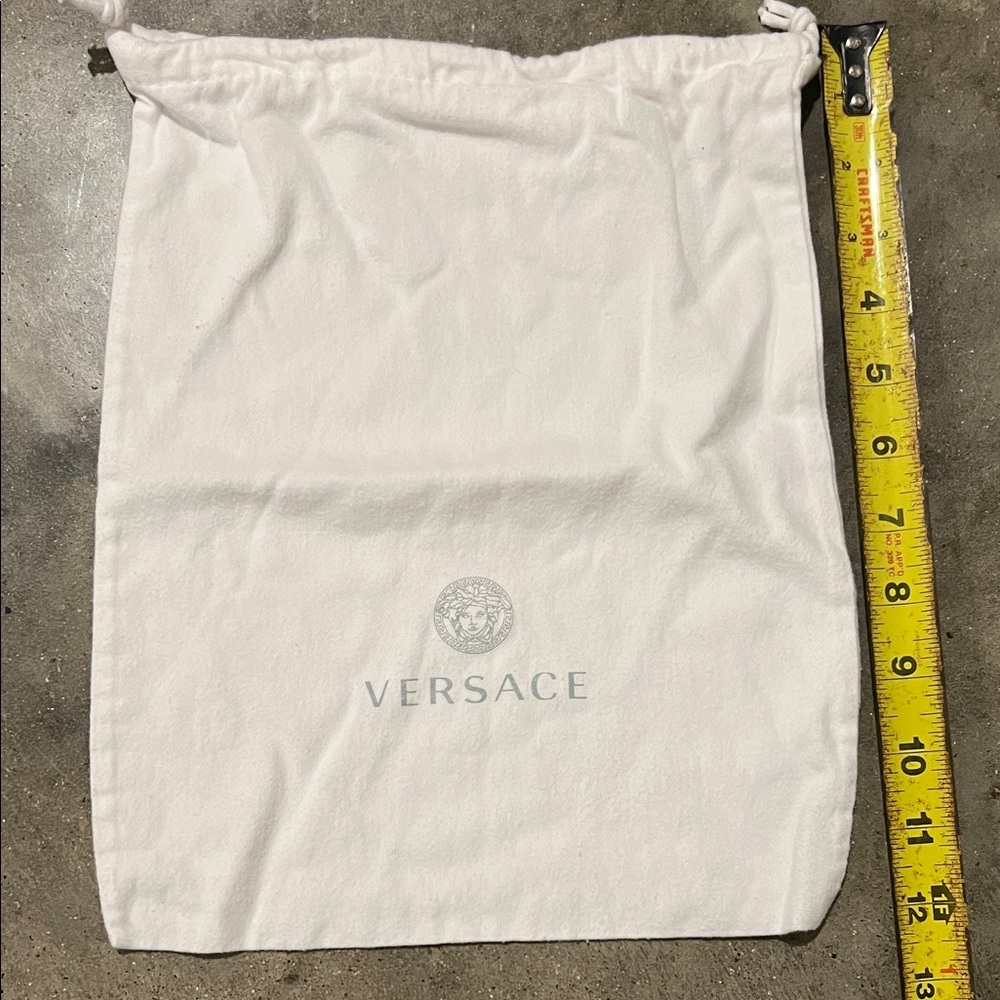 Authentic Versace White Drawstring Logo Dust Pouch - Picture 2 of 5